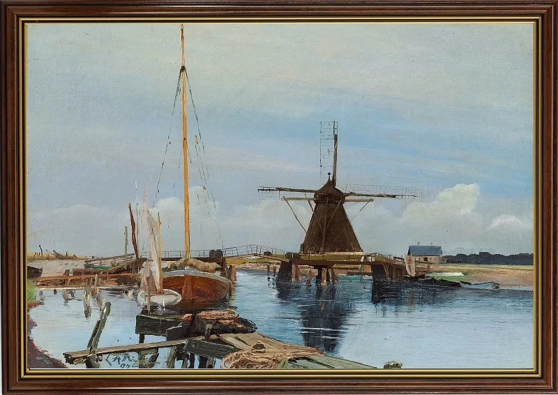 Laurits Andersen Ring | En havn - 1897 | Indrammet kunsttryk | Realisme