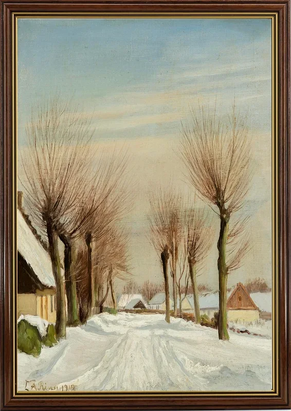 Laurits Andersen Ring | En klar vinterdag - 1912 | Indrammet kunsttryk | Realisme