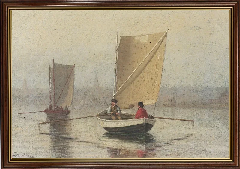 Laurits Andersen Ring | En taaget Morgen - 1875 | Indrammet kunsttryk | Realisme