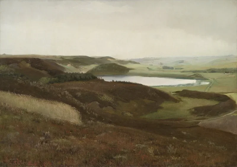 Laurits Andersen Ring | Et landskab ved Bryrup, Jylland - 1888 | Indrammet kunsttryk | Realisme