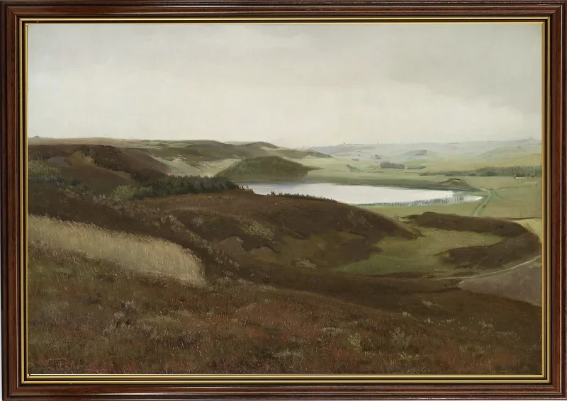 Laurits Andersen Ring | Et landskab ved Bryrup, Jylland - 1888 | Indrammet kunsttryk | Realisme
