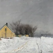 Laurits Andersen Ring | Tåget vinterdag - 1910 | Indrammet kunsttryk | Realisme