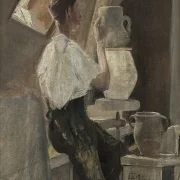 Laurits Andersen Ring | En pottemager ved sit arbejde - 1896 | Indrammet kunsttryk | Realisme