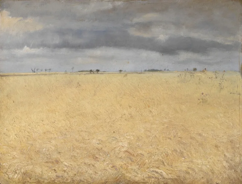 Laurits Andersen Ring – Ein Roggenfeld in der Nähe von Ring Village 1887 | Giclée Kunstdruck gerahmt