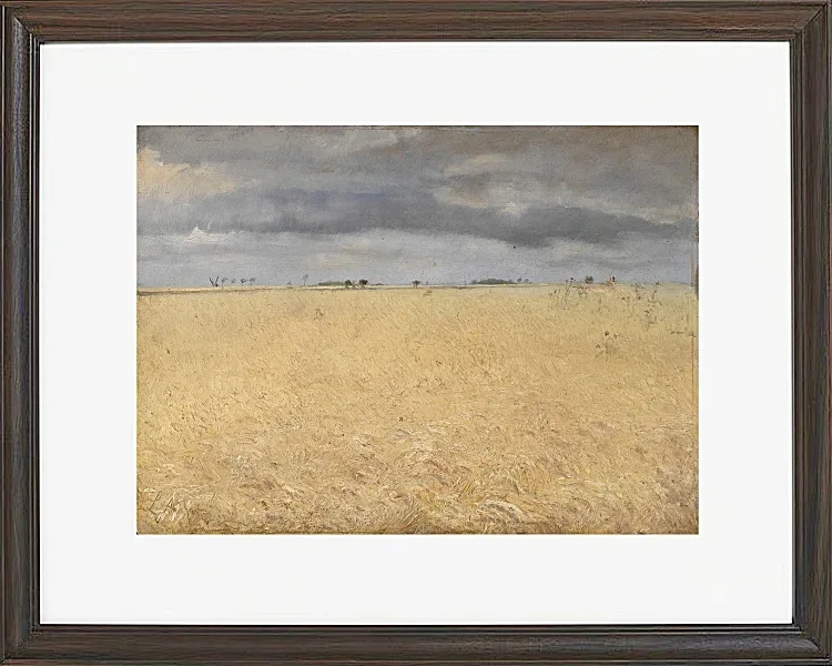 Laurits Andersen Ring – Ein Roggenfeld in der Nähe von Ring Village 1887 | Giclée Kunstdruck gerahmt