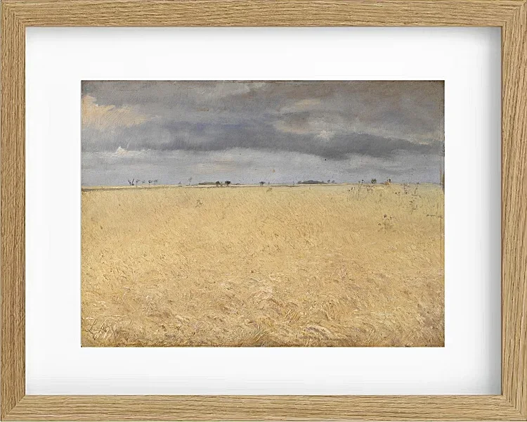Laurits Andersen Ring – Ein Roggenfeld in der Nähe von Ring Village 1887 | Giclée Kunstdruck gerahmt