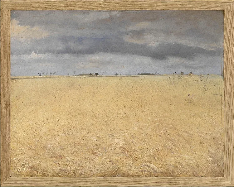 Laurits Andersen Ring – Ein Roggenfeld in der Nähe von Ring Village 1887 | Giclée Kunstdruck gerahmt