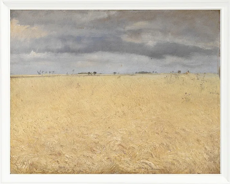 Laurits Andersen Ring – Ein Roggenfeld in der Nähe von Ring Village 1887 | Giclée Kunstdruck gerahmt