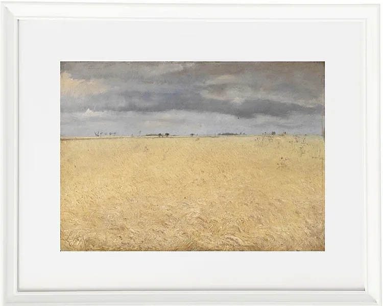 Laurits Andersen Ring – Ein Roggenfeld in der Nähe von Ring Village 1887 | Giclée Kunstdruck gerahmt