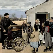 Laurits Andersen Ring | En spillemand med en lirekasse - 1904 | Indrammet kunsttryk | Realisme