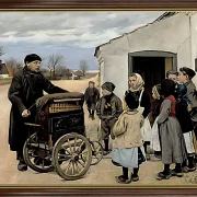 Laurits Andersen Ring | En spillemand med en lirekasse - 1904 | Indrammet kunsttryk | Realisme