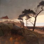 Laurits Andersen Ring | Efter solnedgang - 1899 | Indrammet kunsttryk | Realisme