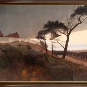 Laurits Andersen Ring | Efter solnedgang - 1899 | Indrammet kunsttryk | Realisme