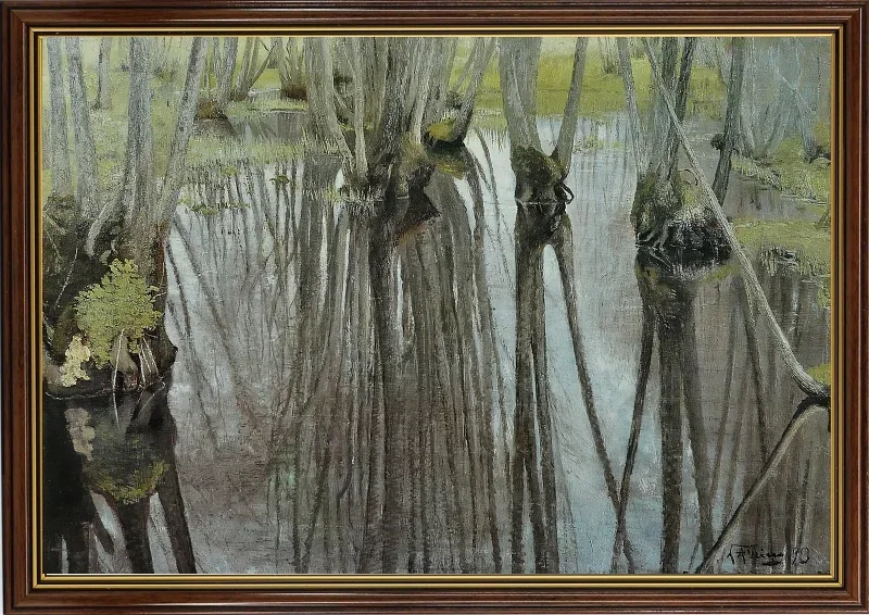 Laurits Andersen Ring | Ellestammer - 1893 | Indrammet kunsttryk | Realisme