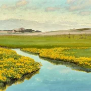 Laurits Andersen Ring | Aaløb gennem grønne Marker - 1901 | Indrammet kunsttryk | Realisme
