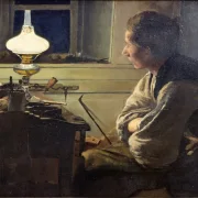 Laurits Andersen Ring | En skomager - 1885 | Indrammet kunsttryk | Realisme