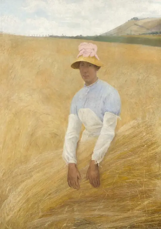 Laurits Andersen Ring | Ein Erntemädchen – 1889 | Gerahmter Kunstdruck | Realismus