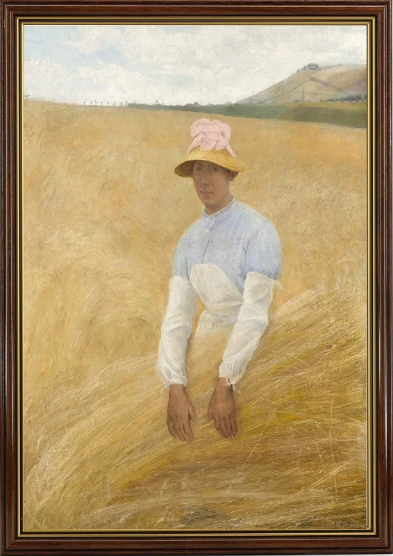 Laurits Andersen Ring | En høstpige - 1889 | Indrammet kunsttryk | Realisme