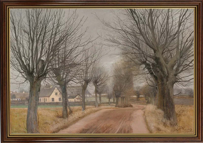 Laurits Andersen Ring | En vej ved Vinderød, Sjælland -1898 | Indrammet kunsttryk | Realisme