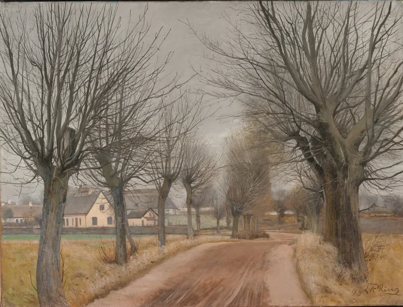 Laurits Andersen Ring – En vej ved Vinderød, Sjælland 1898 | Indrammet giclée-kunsttryk