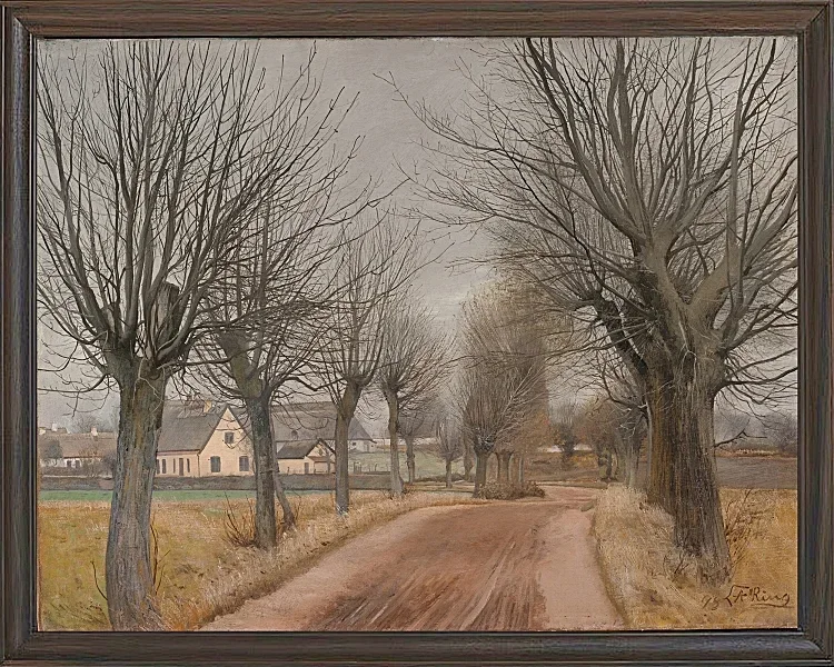 Laurits Andersen Ring – En vej ved Vinderød, Sjælland 1898 | Indrammet giclée-kunsttryk