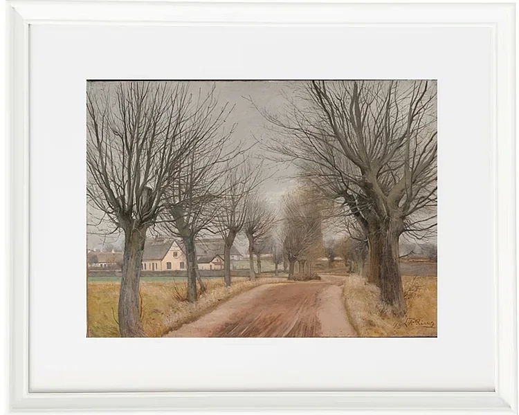 Laurits Andersen Ring – En vej ved Vinderød, Sjælland 1898 | Indrammet giclée-kunsttryk