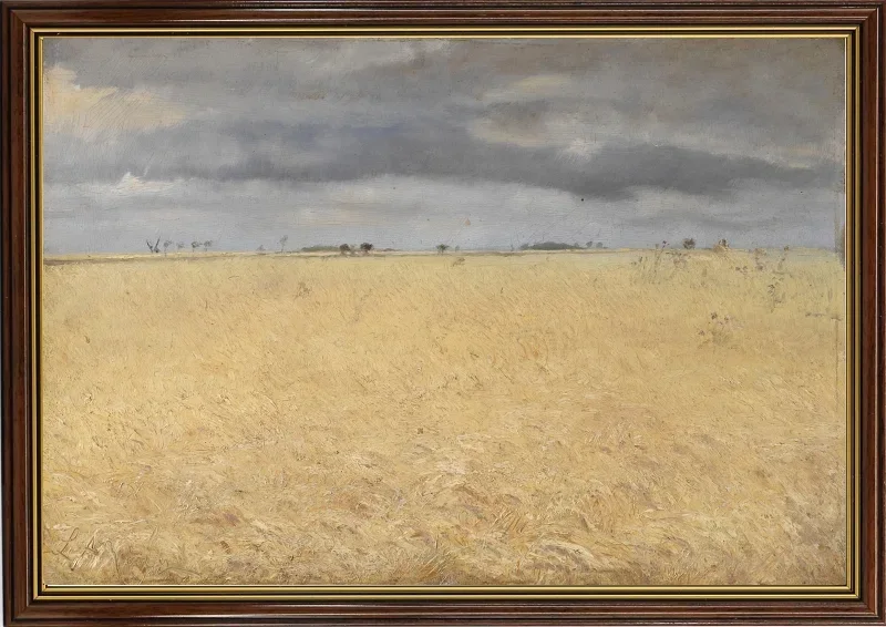 Laurits Andersen Ring | En rugmark nær Ringlandsby - 1887 | Indrammet kunsttryk | Realisme