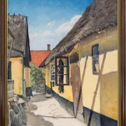 Laurits Andersen Ring | En Gyde mellem kalkede Huse - 1927 | Indrammet kunsttryk | Realisme