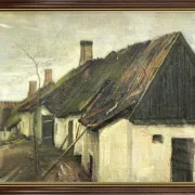 Laurits Andersen Ring | Häuser in Hersted – 1890 | Gerahmter Kunstdruck | Realismus