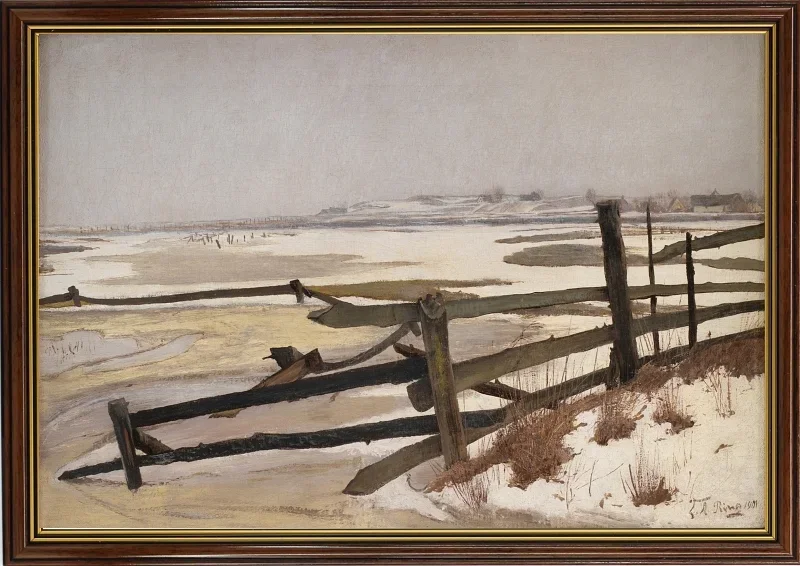 Laurits Andersen Ring | Optøning – 1901 | Indrammet kunsttryk | Realisme