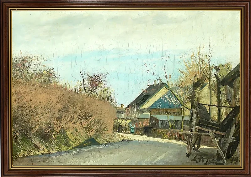Laurits Andersen Ring | Straße in Baldersbrønde - 1913 | Gerahmter Kunstdruck | Realismus