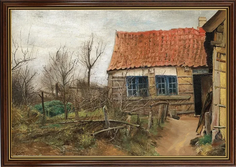 Laurits Andersen Ring | Den gamle smedje - 1875 | Indrammet kunsttryk | Realisme