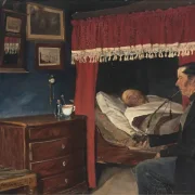 Laurits Andersen Ring | Hvordan gaar det, gamle - 1893 | Indrammet kunsttryk | Realisme
