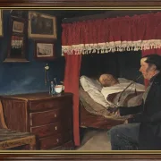 Laurits Andersen Ring | Hvordan gaar det, gamle - 1893 | Indrammet kunsttryk | Realisme