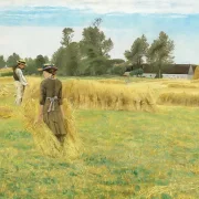Laurits Andersen Ring | Høstbillede fra Ladbyegnen - 1892 | Indrammet kunsttryk | Realisme