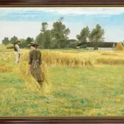Laurits Andersen Ring | Høstbillede fra Ladbyegnen - 1892 | Indrammet kunsttryk | Realisme