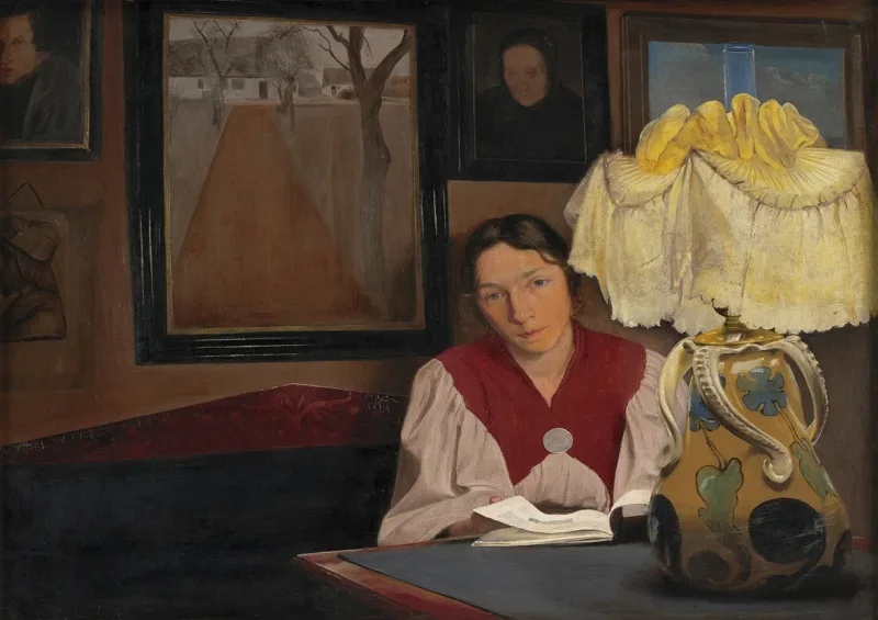 Laurits Andersen Ring | Die Frau des Künstlers Sigrid, Karrebæksminde – 1898 | Gerahmter Kunstdruck | Realismus