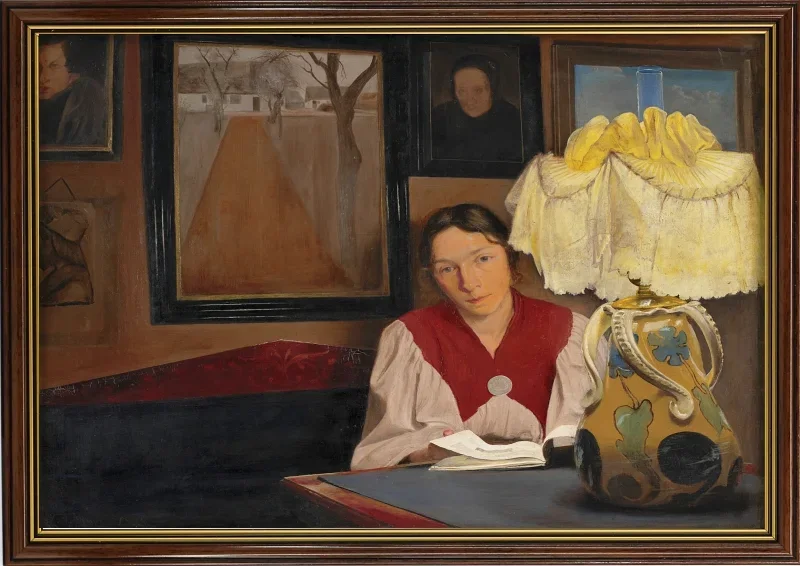 Laurits Andersen Ring | Die Frau des Künstlers Sigrid, Karrebæksminde – 1898 | Gerahmter Kunstdruck | Realismus