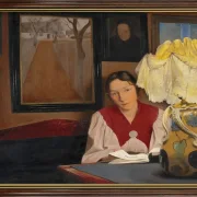 Laurits Andersen Ring | Die Frau des Künstlers Sigrid, Karrebæksminde – 1898 | Gerahmter Kunstdruck | Realismus