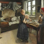 Laurits Andersen Ring – Interieur vom Landsbyen Ring 1882 | Giclée Kunstdruck gerahmt