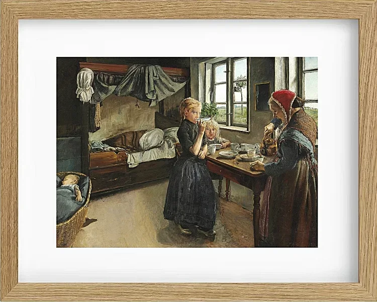 Laurits Andersen Ring – Interieur vom Landsbyen Ring 1882 | Giclée Kunstdruck gerahmt