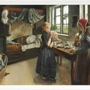 Laurits Andersen Ring – Interieur vom Landsbyen Ring 1882 | Giclée Kunstdruck gerahmt