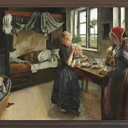Laurits Andersen Ring – Interieur vom Landsbyen Ring 1882 | Giclée Kunstdruck gerahmt