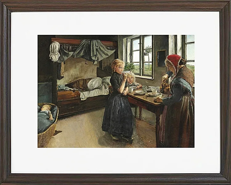 Laurits Andersen Ring – Interieur vom Landsbyen Ring 1882 | Giclée Kunstdruck gerahmt