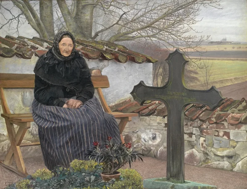 Laurits Andersen Ring – Kirkegård ved Fløng 1904 | Indrammet giclée-kunsttryk
