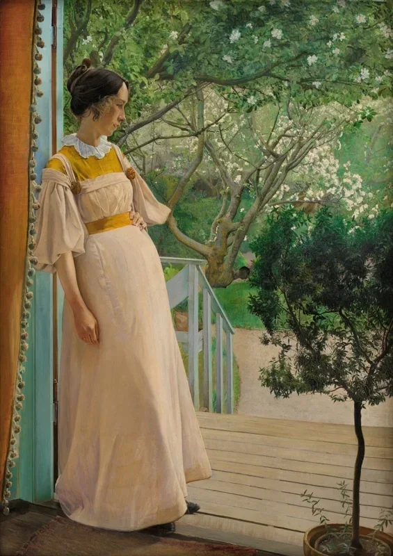 Laurits Andersen Ring | Kunstnerens kone - 1897 | Indrammet kunsttryk | Realisme