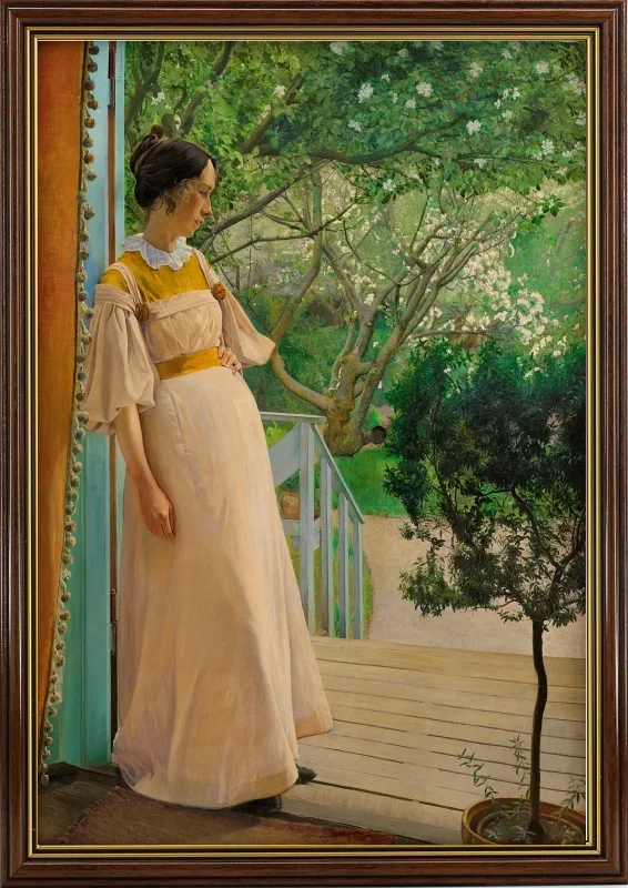 Laurits Andersen Ring | Kunstnerens kone - 1897 | Indrammet kunsttryk | Realisme