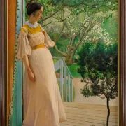 Laurits Andersen Ring | Kunstnerens kone - 1897 | Indrammet kunsttryk | Realisme