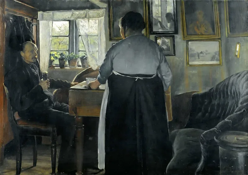 Laurits Andersen Ring | Husmandshjem - 1918 | Indrammet kunsttryk | Realisme