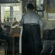 Laurits Andersen Ring | Husmandshjem - 1918 | Indrammet kunsttryk | Realisme